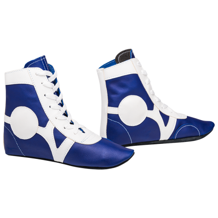 Купить Обувь для самбо SM-0102, кожа, синий Rusco в Михайлове 