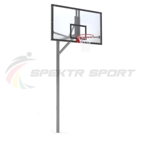 Купить Стойка баскетбольная уличная упрощенная со щитом из оргстекла, кольцом и сеткой SP D 412 в Михайлове 